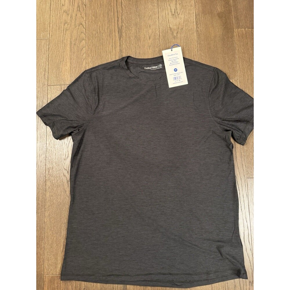 Outdoor Voices CloudKnit Tee Mens M Black Beauty Heather T Shirt NWT $58